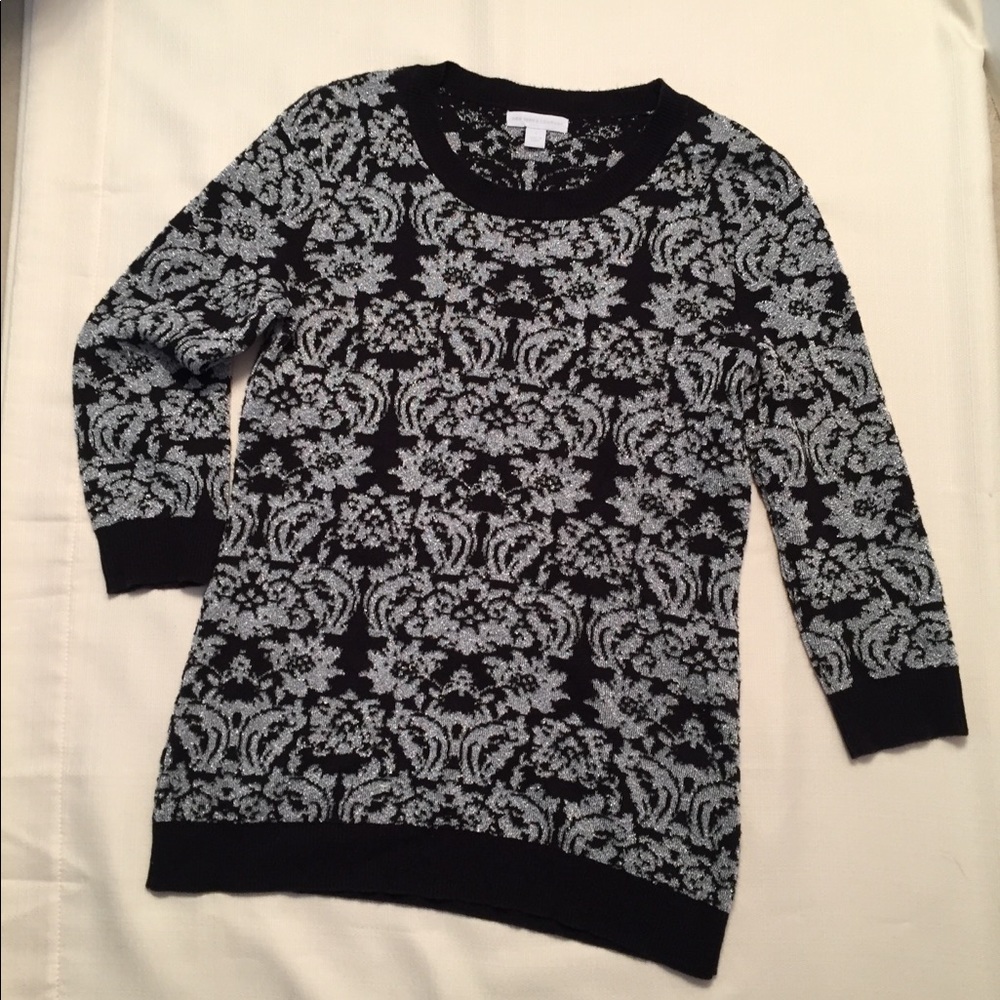 NY & Company Metallic Women Sweater 3/4 Sleeves